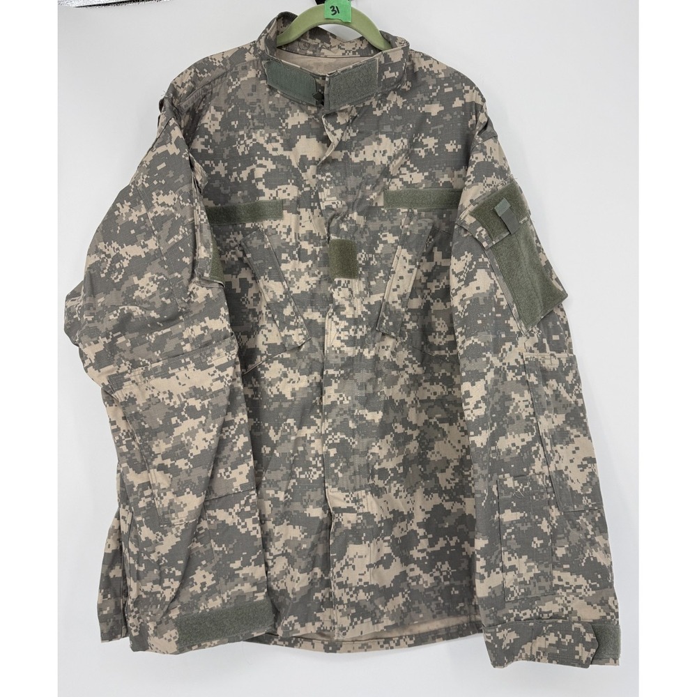 US Army ACU Digital Camo Combat Jacket Tactical Military Coat XL Long Streetwear